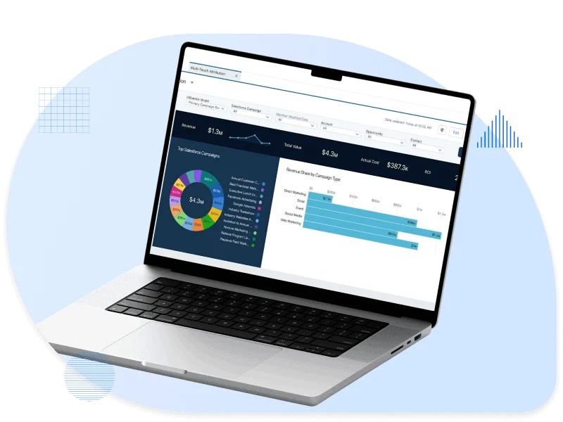 Laptop with a multi-touch attribution report