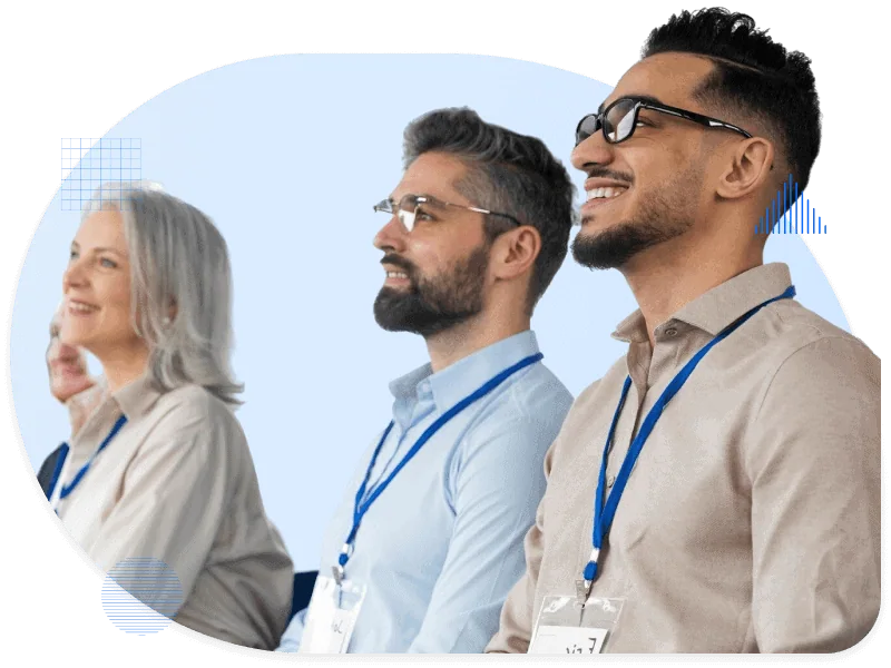 Professionals from diverse industries attending a business event