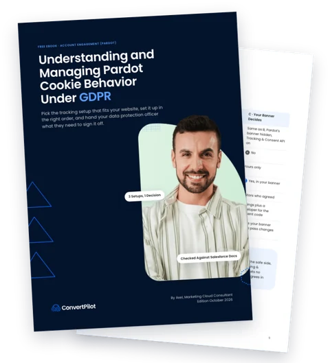 Portada del eBook “Understanding and Managing Pardot Cookie Behavior Under GDPR”