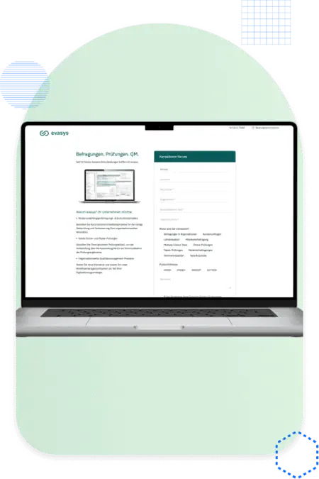 Laptop zeigt eine B2B-Landingpage mit hoher Conversion und Lead-Formular
