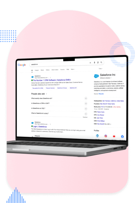 Laptop zeigt Google-Suchergebnisseite – stellvertretend für SEO im digitalen Marketing