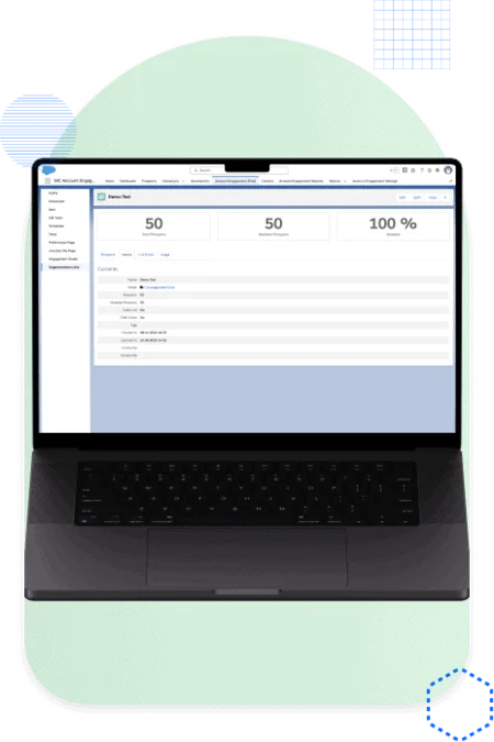 Laptop showing a segmentation list migrated from HubSpot