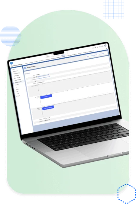 Open laptop displaying a Pardot Dynamic Content setup used in the automotive industry