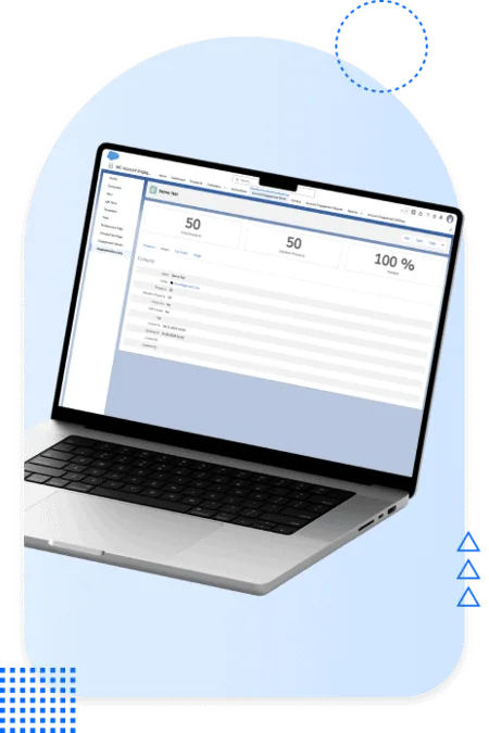Open laptop showing Pardot Segmentation List in the education industry