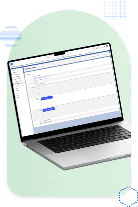 Open laptop displaying Pardot Dynamic Content setup used in the education industry