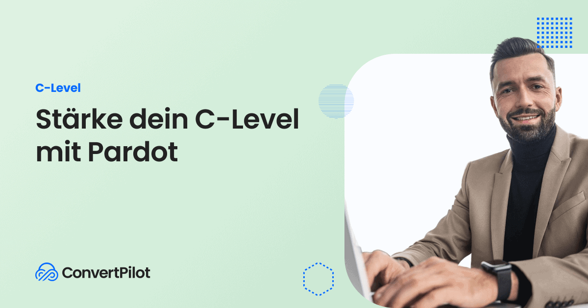 Selbstbewusster Mann im beigen Blazer stärkt das C-Level mit Pardot