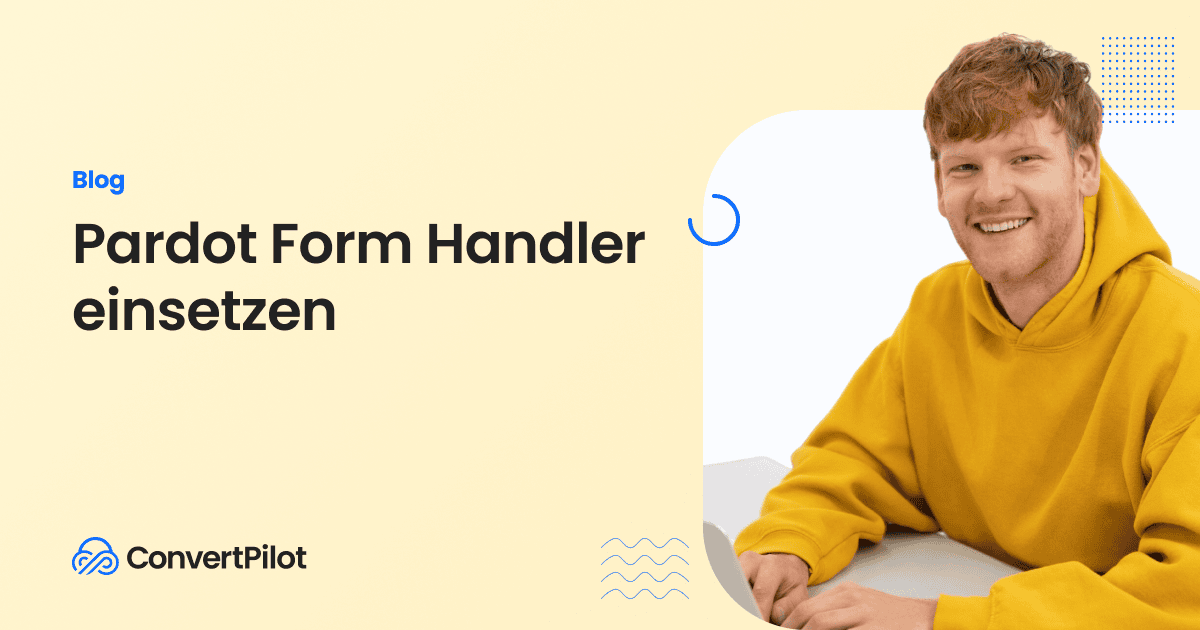 Junger Mann in gelbem Hoodie sitzt am Schreibtisch während er lernt, wie man Pardot Form Handler einsetzt