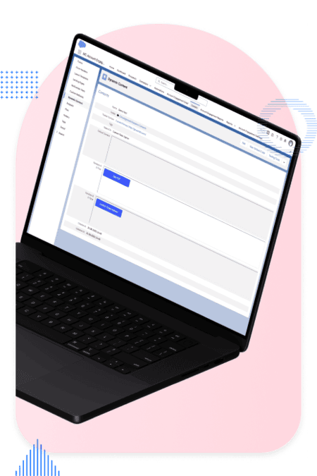 Laptop displaying a dynamic content preview for different segments